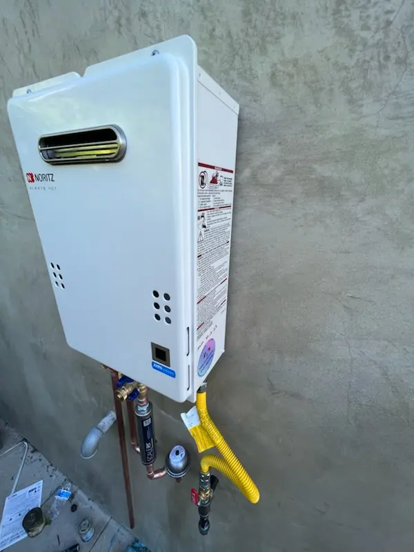 Tankless water heater installation for The Heights homes